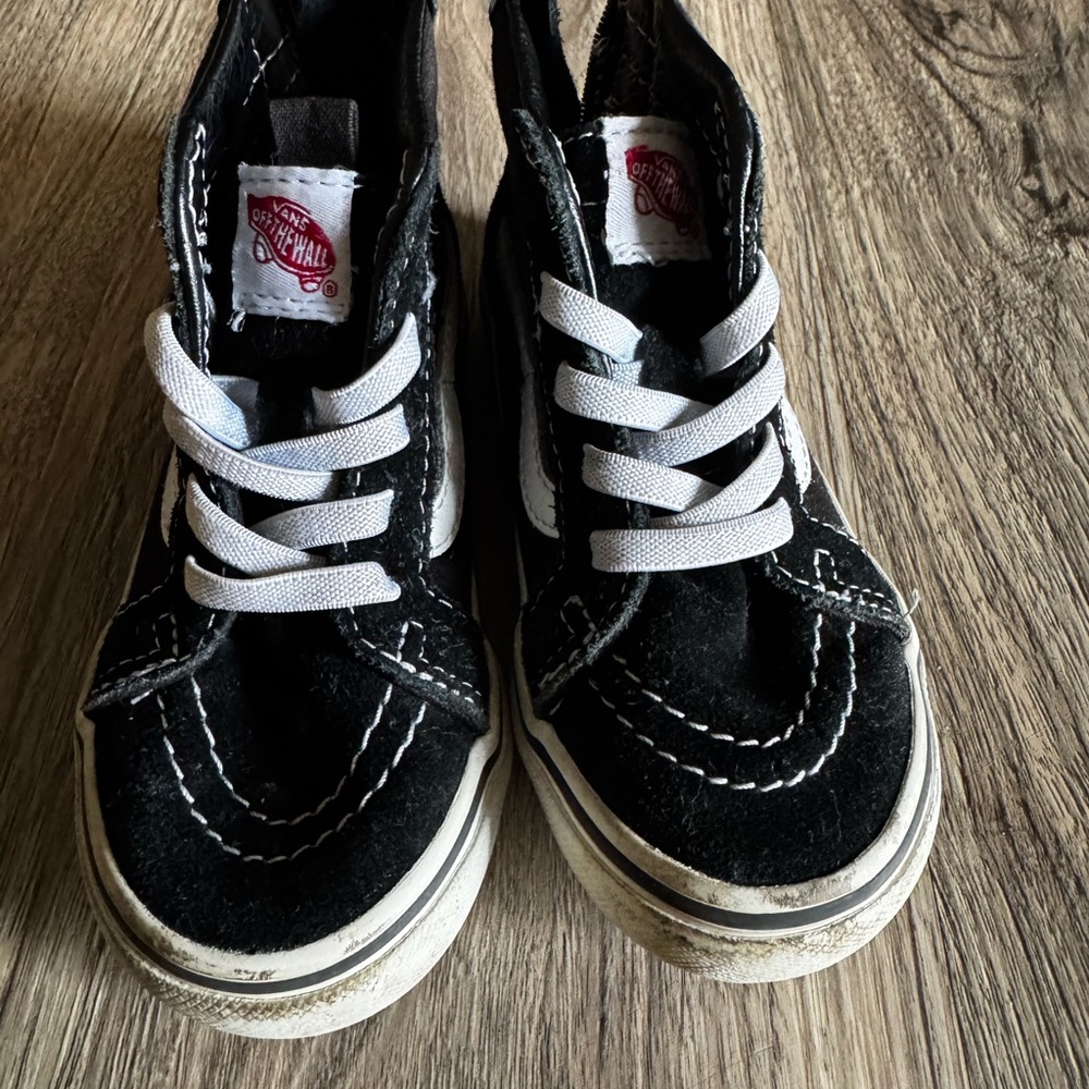 Vans Kids Black and White High-Top Sneakers
